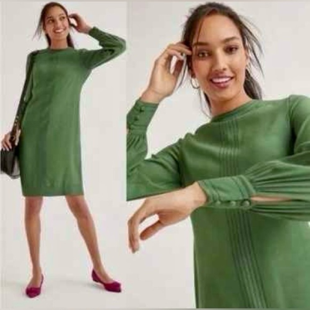 Boden Miriam Long Sleeve Sheath Dress in Kelly Green